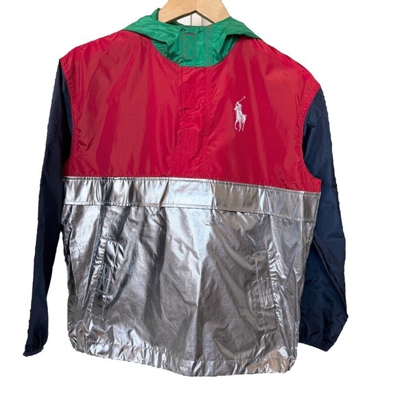 Polo Ralph Lauren Boys Multicolor Half-Velcro Windbreaker Jacket Size M Classic - Picture 1 of 13
